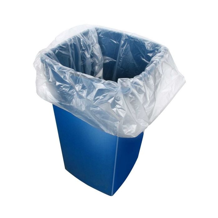 200 Pack Heavy Duty Clear Bin Liners 18x29x39, 136 Gauge Transparent Refuse Sacks, Strong Polythene Waste Bags