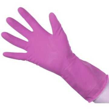 Natural Latex Gloves for Domestic and Industrial Use - Pink - UNICARE - UCHG3004P
