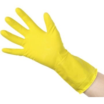 Natural Latex Gloves for Domestic and Industrial Use - Yellow - UNICARE - UCHG3004Y