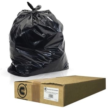 200 Pack Heavy Duty Black Refuse Sacks 80L Strong Bin Bags, Thick Durable Waste Liners for Commercial & Household Use