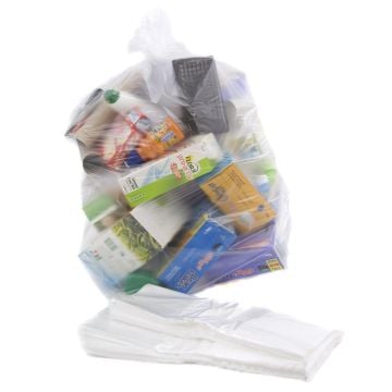 Abbey Clear Recycling Bin Bags 90 Litre 64 Gauge Pack of 100
