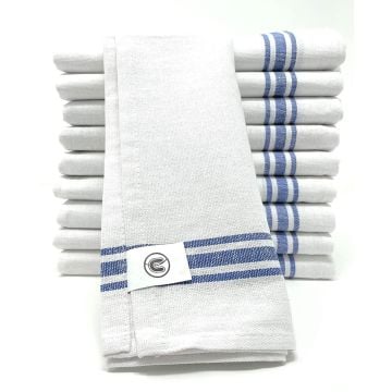 White Cotton Tea Towels - Pack of 10 | Durable, Absorbent Towels Ideal for Drying, Polishing, and General Kitchen Use