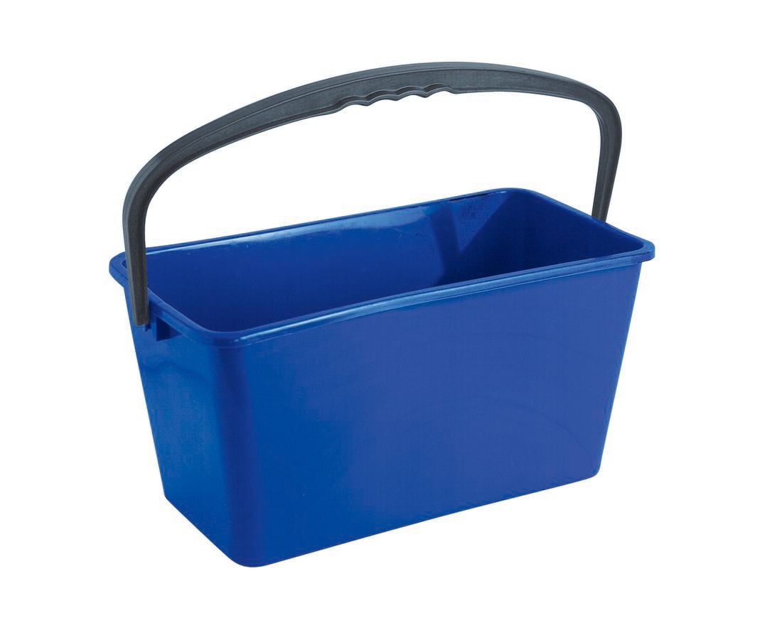 Discounted Cleaning Supplies Window Cleaning Bucket 12 Litre Capacity - Window Cleaner Rectangle Bucket with Handle - Commercial Mop Bucket - Blue