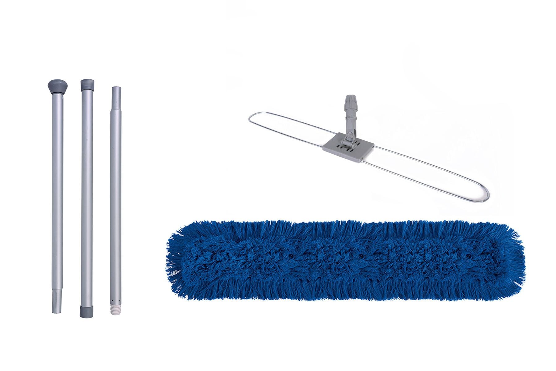 Abbey Dust Beater Floor Sweeper Complete 60cm (24 Inch) with Handle and Sweeper Head Blue, Professional Dust Control Sweeper
