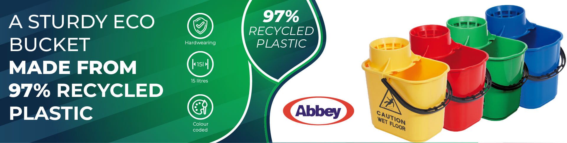 Abbey sturdy eco bucket made from 97% recycled plastic